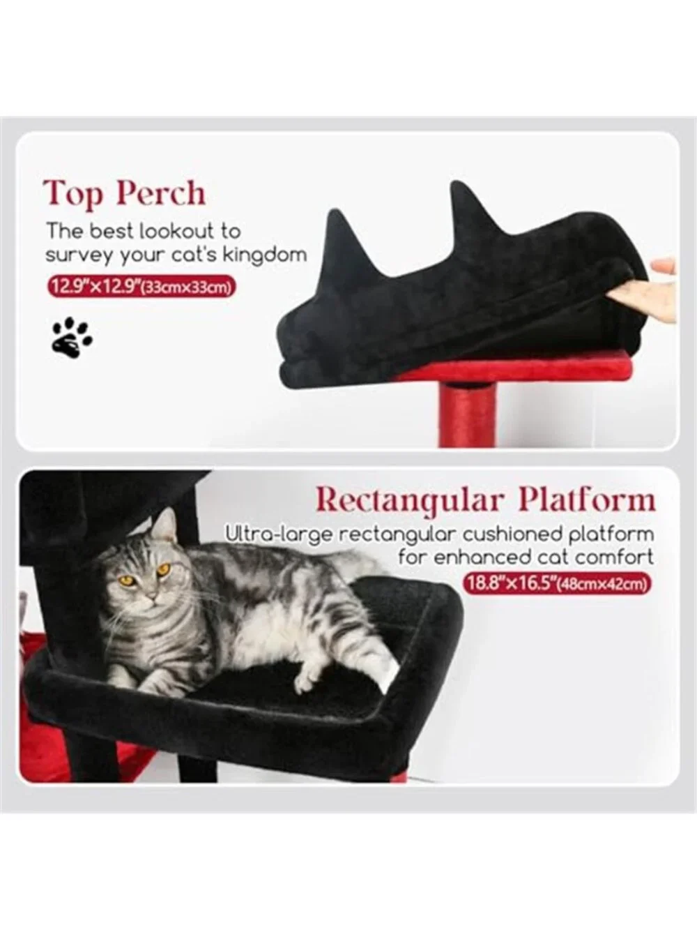 65 Inches Gothic Sturdy Cat Tree Cat Tower with Scratching Post